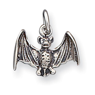 Sterling Silver Antiqued Bat Charm