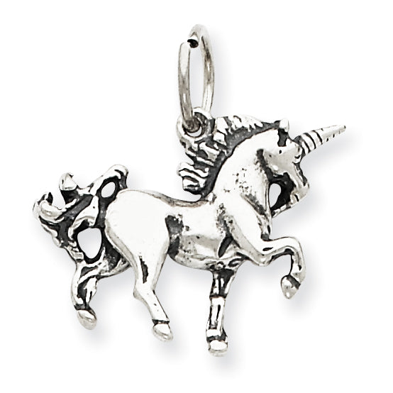 Sterling Silver Antiqued Unicorn Charm