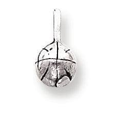 Sterling Silver Antiqued Basketball Charm