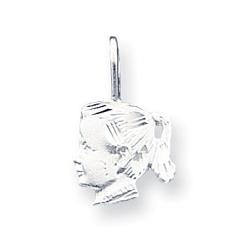Sterling Silver Girl Head Charm