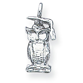 Sterling Silver Graduation Owl Charm
