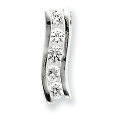 Sterling Silver 3mm CZ Wave Pendant