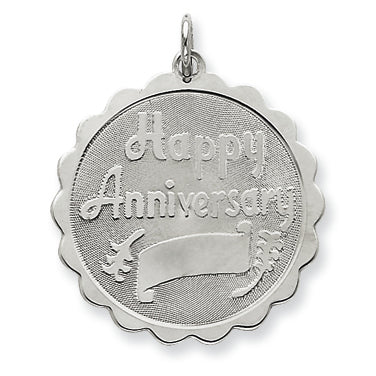 Sterling Silver Happy Anniversary Disc Charm