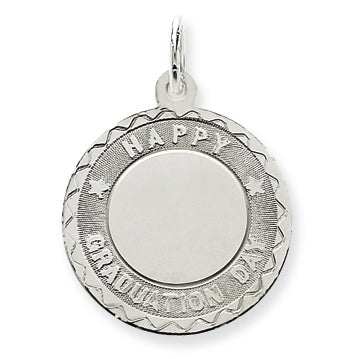 Sterling Silver Happy Graduation Disc Charm
