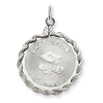 Sterling Silver Graduation Day Disc Charm