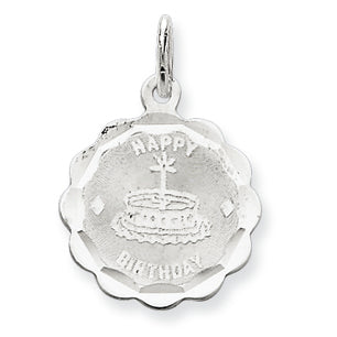 Sterling Silver Happy Birthday Disc Charm