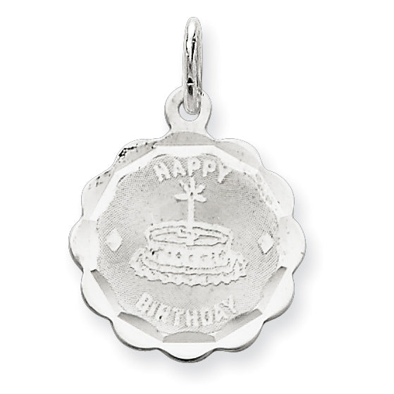 Sterling Silver Happy Birthday Disc Charm