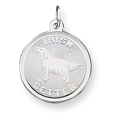 Sterling Silver Irish Setter Disc Charm