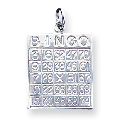 Sterling Silver Bingo Card Pendant