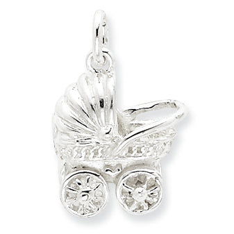 Sterling Silver Baby Carriage Charm