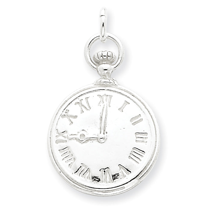 Sterling Silver Clock Charm