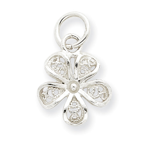 Sterling Silver Filigree Flower Charm