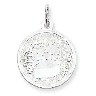 Sterling Silver Happy Birthday Disc Charm