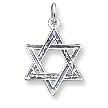 Sterling Silver Antiqued Star of David Charm