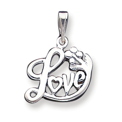 Sterling Silver Antiqued Love Pendant