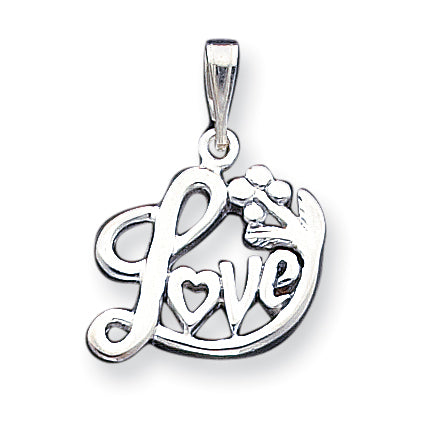 Sterling Silver Antiqued Love Pendant