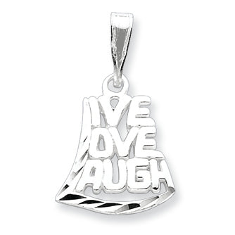 Sterling Silver Live, Love, Laugh Pendant