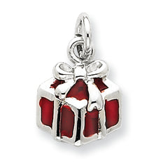 Sterling Silver Enameled Gift Box Charm