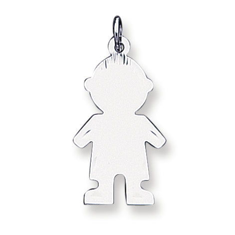 Sterling Silver Engraveable Boy Disc Charm