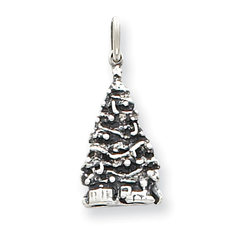 Sterling Silver Antiqued Christmas Tree Charm