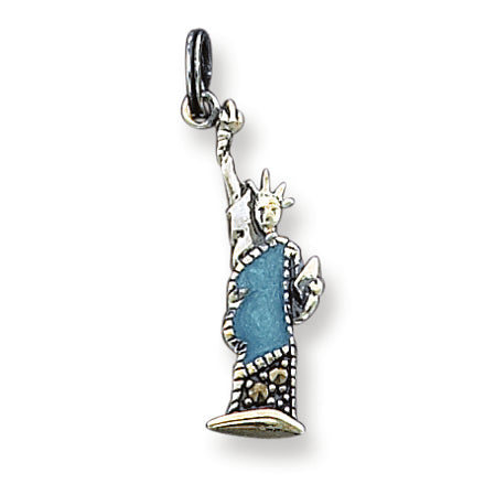 Sterling Silver Enameled Statue of Liberty Charm