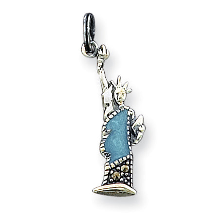 Sterling Silver Enameled Statue of Liberty Charm