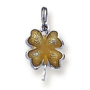 Sterling Silver Enameled 4 Leaf Clover Charm