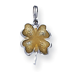 Sterling Silver Enameled 4 Leaf Clover Charm