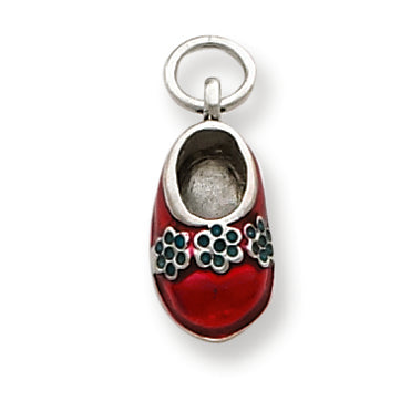 Sterling Silver Enameled Shoe Charm