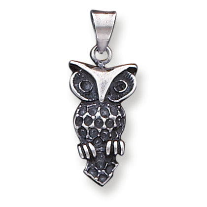 Sterling Silver Antiqued Owl Charm