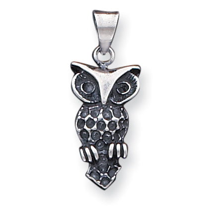 Sterling Silver Antiqued Owl Charm