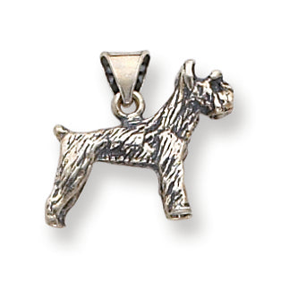 Sterling Silver Antiqued Dog Charm