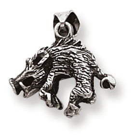 Sterling Silver Antiqued Wild Boar Charm
