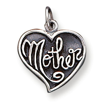 Sterling Silver Antique Mother Heart Charm