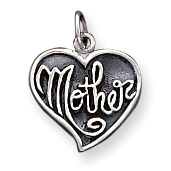 Sterling Silver Antique Mother Heart Charm