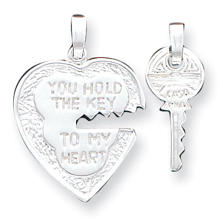 Sterling Silver Heart and Key Charms