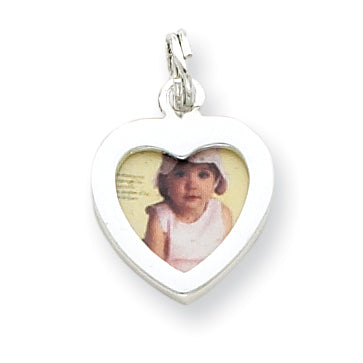 Sterling Silver Heart Photo Charm