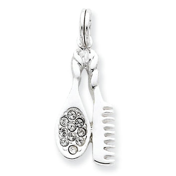 Sterling Silver Comb & Brush Charm