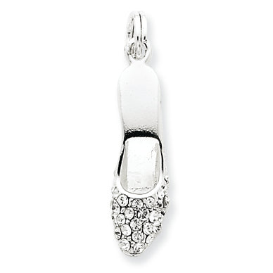 Sterling Silver CZ High Heel Shoe Charm