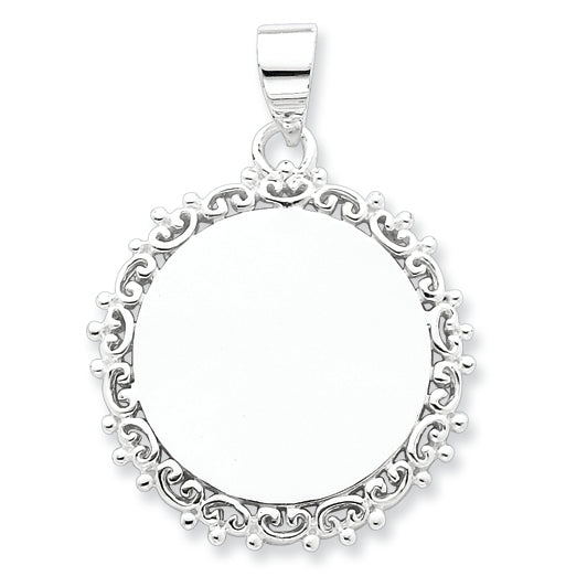 Sterling Silver Fancy Round Pendant