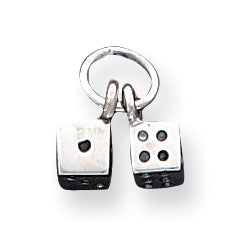 Sterling Silver Antique Dice Charm