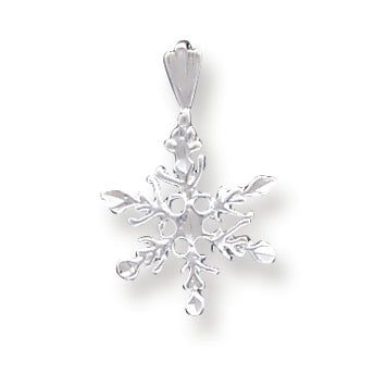 Sterling Silver Diamond Cut Snowflake Pendant
