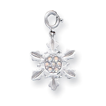 Sterling Silver Aurore Boreale Crystal Snowflake Charm