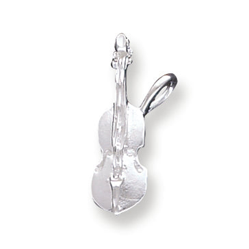 Sterling Silver Diamond Cut Violin Pendant