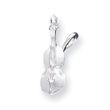 Sterling Silver Diamond Cut Violin Pendant