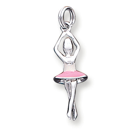 Sterling Silver Enamel Ballerina Charm