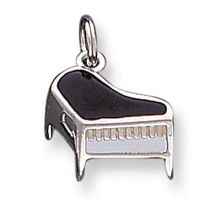 Sterling Silver Enameled Piano Charm