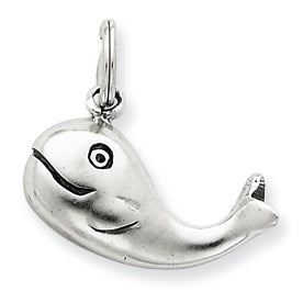 Sterling Silver Antiqued Whale Charm