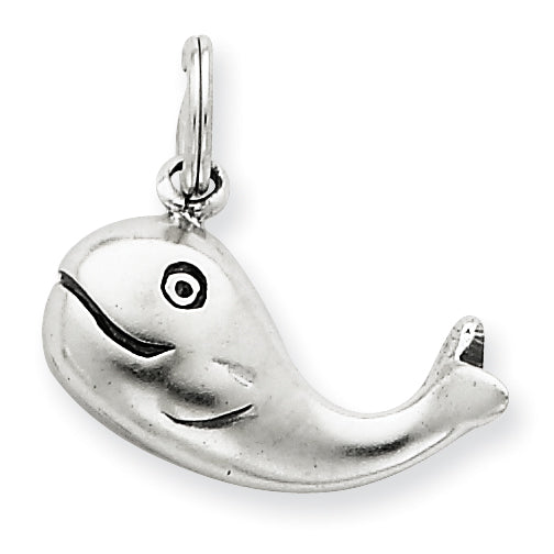 Sterling Silver Antiqued Whale Charm