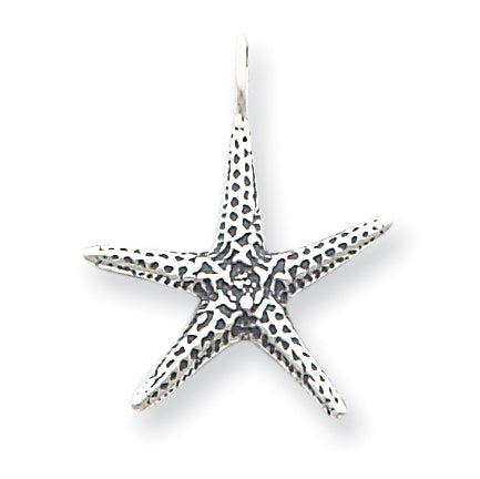 Sterling Silver Antiqued Starfish Pendant